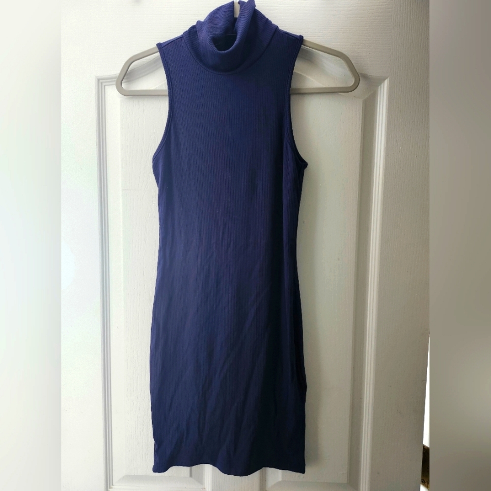 Navy turtleneck dress